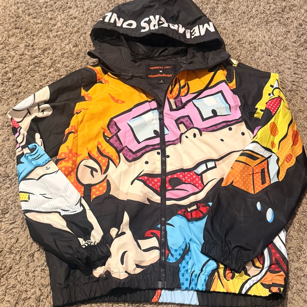 Members Only Vibrant Cartoon Graphic Hoodie